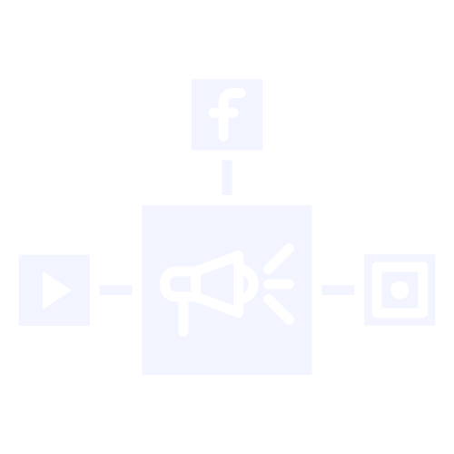 Marketing campaign outreach icon representing structured promotional outreach and audience targeting