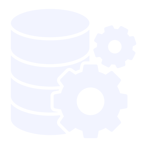 Database and gear icon representing data management and entry services for virtual assistants